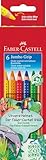 Faber-Castell 110906 - Jumbo Buntstifte Set Grip, 6-teilig, dreikant, bruchsicher, für Kinder und...