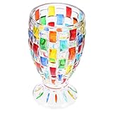 Homoyoyo Handbemalter Glasbecher für Saft und Dessert Bunte Farbgestaltung Bruchsicheres Glas...