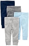 Simple Joys by Carter's Unisex Baby Hose Baumwolle, 4er-Pack, Blau/Grau/Weiß, 24 Monate