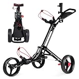 COSTWAY Golftrolley, Golftrolley 3 Rad Klappbar, Golf Trolley, Golfwagen Klappbar, Golf Trolleys,...