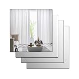 MCLEULLA Acrylspiegel-Aufkleber für Wände, 4 Stück, Plexiglas-Spiegel, bruchsicher, Wandmontage,...