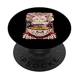 Katze Ramen Nudel Japanische Anime Manga Ramen Kawaii Katze PopSockets mit austauschbarem PopGrip