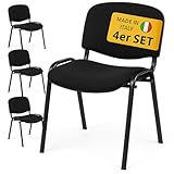 Topsit Besucherstuhl 4er Set – Stapelbarer Konferenzstuhl mit gepolsterter Sitzfläche &...