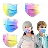 Acewin Einwegmasken Kinder Einweg Bunt, 50 Stück Kindermasken Farbig Regenbogen CE Zertifiziert 3...