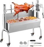 VEVOR Lammgrill, Spanferkelgrill, Spießbratengrill, 90 kg rollbarer BBQ-Holzkohle-Spießgrill für...