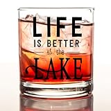 kunlisa Lake Lovers Gifts Whiskygläser, Dekoration und Geschenke, Life Is Better at the Lakes, 284...