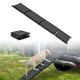 UISEBRT Klappbare Hunderampe für Autos & SUVs, Aluminium Hundetreppe 157x43cm, Tragbare...