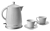 CONCEPT Hausgeräte RK-0040 Keramik Wasserkocher + 2 Tassen 1.5L 2200W