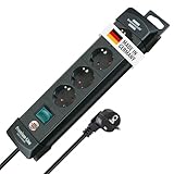 Brennenstuhl Premium-Line Steckdosenleiste 4-Fach (Mehrfachsteckdose mit Schalter und 1,8m Kabel...