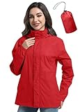 Zdoynto Regenjacke Damen Dünne Wasserdicht mit Kapuze Outdoorjacke Packbare Leicht Fahrrad Jacke...