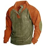 Herren-Sweatshirts mit Knopfleiste, Cord-Stehkragen, Herren-Polo-Shirts, Herbst-Langarm-Tops,...