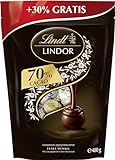Lindt Schokolade LINDOR Kugeln Edelbitter | 400 g | Ca. 30 Kugeln Edelbitterschokolade mit 70% Kakao...