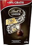 Lindt Schokolade LINDOR Kugeln Edelbitter | 400 g | Ca. 30 Kugeln Edelbitterschokolade mit 70% Kakao...