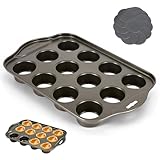 Mini-Muffinblech für 12 Cupcakes, antihaftbeschichtet, mit abnehmbarem Boden, wiederverwendbare...