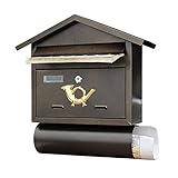MJMLUCK Briefkasten, Postkasten, Retro-Wandbriefkästen, abschließbar, vertikaler Briefkasten für...