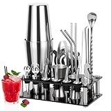 Cinnani Boston Cocktail Set 20-teilig - Professionelles Mixing Set mit Ständer und Bar Zubehör -...