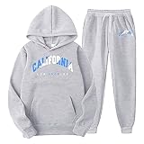 Herren Trainingsanzug Drucken Sweathose Sport Outfits Langarm Tracksuit Pullover Jogginghose Baggy...