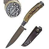 Funk Hirschhorn Trachtenmesser mit Zierkappe - Bayernwappen - Rostfrei - Naturprodukt vereint mit...