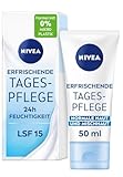 NIVEA Erfrischende Tagespflege 24h Feuchtigkeit (50 ml), Gesichtscreme für normale und Mischhaut...