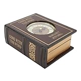 Acouto Dekorative Bücherbox, Vintage-Aufbewahrungsbox aus Geprägtem Kunstleder mit Uhr, für...