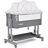 Maydolly Baby Beistellbett,3 in 1Kinderbett，Babybetten Bedside Sleeper mit Lagerung Matratze und...