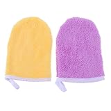 WRITWAA 2 Stück Make up Entferner Handschuhe Weiche Gesichtsreinigungshandschuhe in Gelb und...