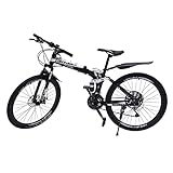 PIOJNYEN 26 Zoll Mountainbike MTB Fahrrad Klappbar Fully Mountainbike mit Scheibenbremse Vorne und...