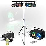 Mooving Light & Sound - ML-SUPPORT-DJLIGHT Fußlichtpaket - 4 Sets Astro Gobo Strobe - Nebelmaschine