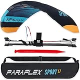 Wolkenstürmer® Paraflex Sport 1.7 (türkis) 2-Leiner Lenkmatte – Flugfertige Lenkdrachen mit...