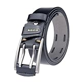 XHLYSM Schriften Herrengürtel, echtes Leder, Gürtel mit Zackenschnalle, klassische und modische...