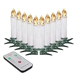 Houdlee Flammenlose LED-Kerzen mit Fernbedienung und abnehmbaren Clips, flackernde 10,2 cm...