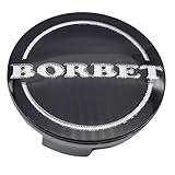 Borbet Nabendeckel 55mm / 56mm Felgendeckel 74404 Nabenkappe Schwarz Glanz Silber Original Center...