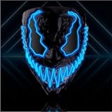 TK Gruppe Timo Klingler LED Premium Maske blau - wie aus Venobat steuerbar, für Halloween, Fasching...