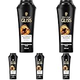 Gliss Shampoo Ultimate Repair (250 ml), Haarshampoo mit flüssigem Keratin & Perlen-Extrakt, Keratin...