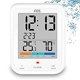 ADE Digitale Badezimmeruhr mit Hygrometer und Thermometer | wasserdicht nach IP65 | Duschtimer |...