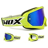 TWO-X Race Crossbrille neon gelb Glas verspiegelt blau MX Brille Motocross Enduro Spiegelglas...