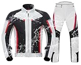 Motorrad Kombi Herren 2Teilig Mit Protektoren Motorrad Bekleidung Mit Reflektierend, Wasserdicht,...