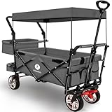 Miweba Faltbarer Bollerwagen MB-20 | Sonnendach UV-beständig - 2X Anschnallgurte - Transportwagen...
