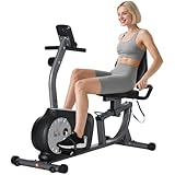 HOMCOM Liegeergometer magnetisch Heimtrainer mit LCD-Anzeige, Fahrradtrainer mit 8 Widerstandsstufen...