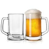 KONZEPT Bierkrug aus Glas 0,5 liter, 2er Set Biergläser mit Henkel, Perfekt für Zuhause,...