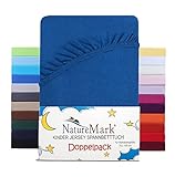 NatureMark 2er Set Kinder Spannbettlaken Jersey, Spannbetttuch 100% Baumwolle, für Babybett und...