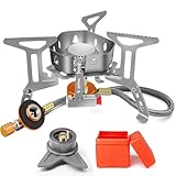 AUTOPkio Campingkocher 3500W, Winddicht Gas Campingkocher mit Piezozündung Faltbar Gaskocher...