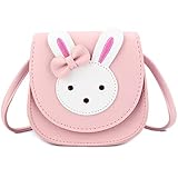 KEREDA Kinder Umhängetasche Mädchen, Niedlicher Hase CrossBody Bag, PU Leder Prinzessin Mini...