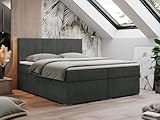 MKS MEBLE Boxspringbett 180x200, Bett 180x200 mit Matratze und Topper, Boxspringbett mit...