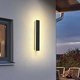 brightower Lange Villa Wandleuchte Schwarz, Außenwandleuchte Wasserdicht Ip65, Aluminium Acryl...