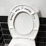Wandkings Toilettenaufkleber 'Klapp mich runter!!!' 16 x 32 cm - Schwarz - 35 Farben zur Wahl