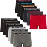 ANTONIO ROSSI (12er-Pack) Herren-Boxer-Hipster - Herren-Boxershorts Multipack mit elastischem Bund,...