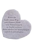 Gedenkstein 'Wenn die Liebe...' aus Steinguss 17 x 15 cm Grabschmuck