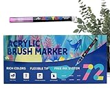 Acryl-Pinsel-Marker – mehrfarbiges Set mit weicher Spitze zum Schreiben | Filzstifte mit...