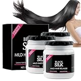 2024 New Black Silk Mild Hair Relaxer, Black Silk Mild Hair Relaxer, Conditioning Treatment for...